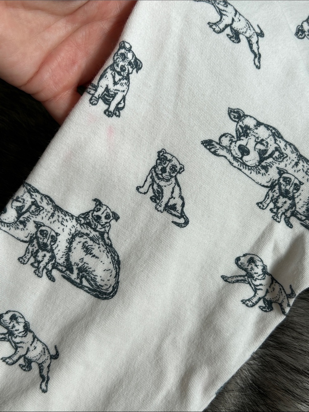 Kate Quinn Pitbull Print Sleep Dress with Kangaroo Pocket Organic Cotton Size XS - Picture 9 of 9